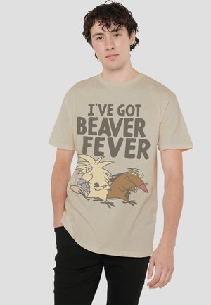 ANGRY BEAVERS FEVER - T-Shirt print - sand