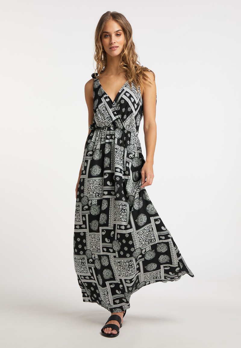 Damen Freizeitkleider | IZIA IZIA GAYA Maxikleid schwarz weiss/schwarz - KR03538 Damen Freizeitkleider | IZIA IZIA GAYA Maxikleid schwarz weiss/schwarz - KR03538