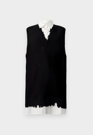 MINI DRESS - Gebreide jurk - black