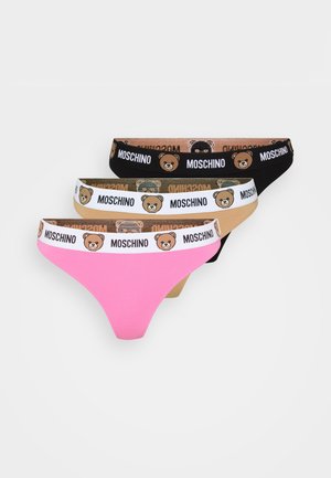 THONG 3 PACK - Siaurikės - black/beige/pink