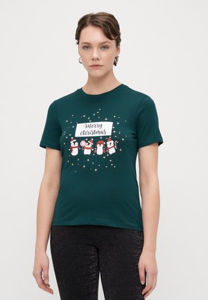 ONLKITA LIFE XMAS  - T-shirt estampada - ponderosa pine