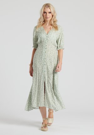 South Beach FLORAL DRESS - Shirt dress - sage