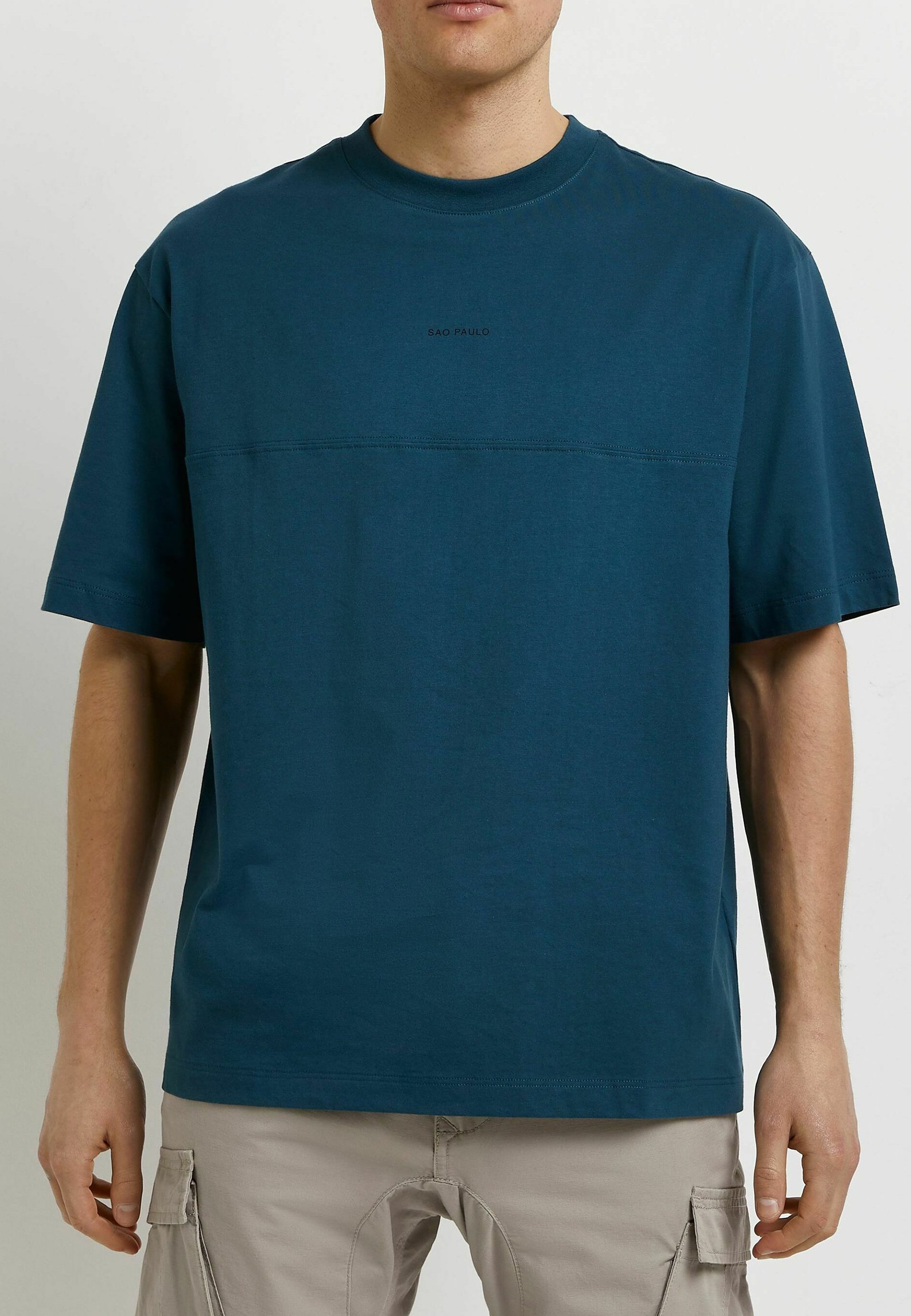 River Island Basic T-shirt - green dark 