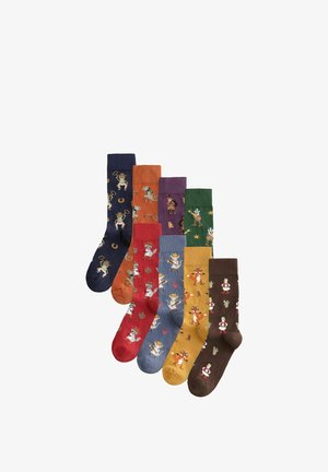 Next, EMBROIDERED SOCKS EIGHT PACK - Socks - blue red orange cowboy animals