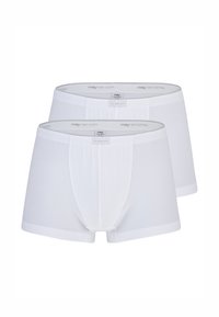 Un pacco da due di boxer in cotone bianco, dotati di una texture morbida, vita elasticizzata con il nome del marchio stampato, e un design classico.