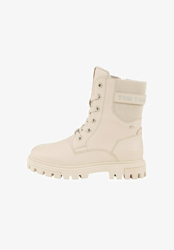 Schnürstiefelette – beige