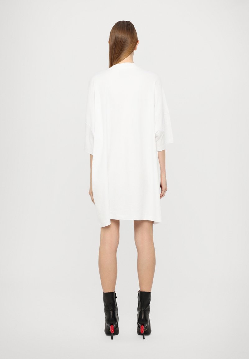 chinese dress ladies A-Line Short Sleeve Midi Shirt Dress White M