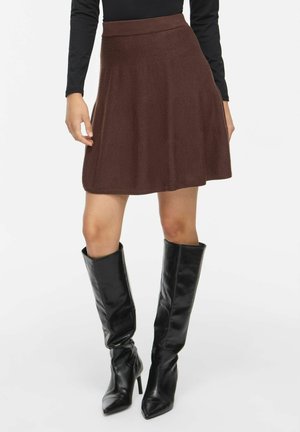 VILA, MINI SKIRT VIRIL KNITTED - Jupe trapèze - coffee bean