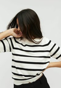 mbyM CARLA - T-shirt med print - sugar black stripe