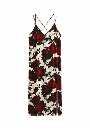 FLORAL REGULAR FIT - Maxi ruha - cream red