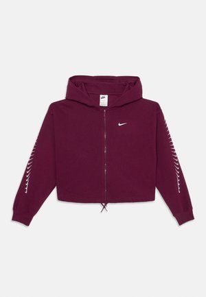 DANCE HOODY - Cipzáras pulóver - bordeaux/white