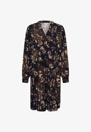 Bon'A Parte, BPMARGRARET - Robe de jour - black big brown flower print