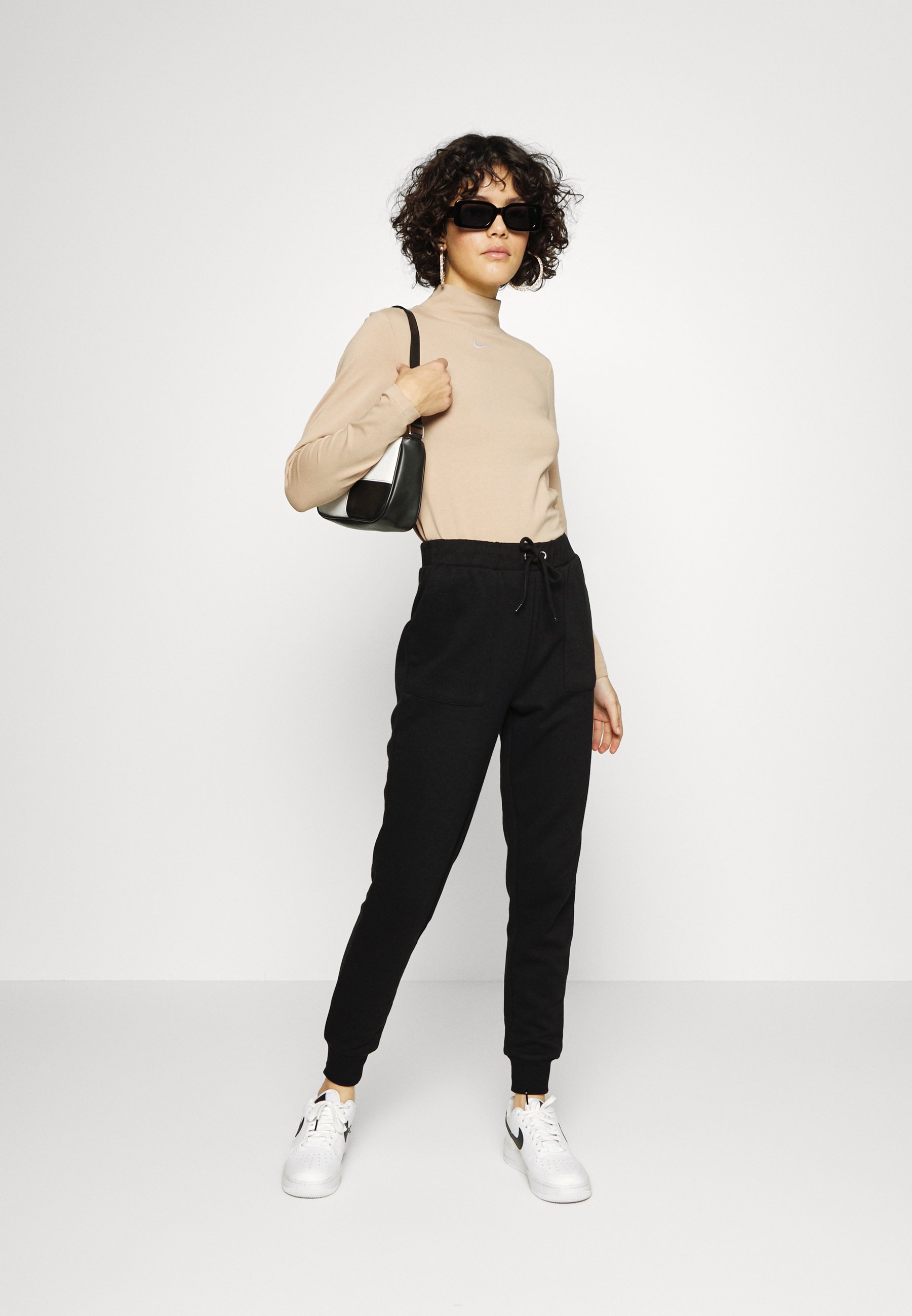 Nike Sportswear MOCK - Long sleeved top - hemp/white/beige - Zalando.de