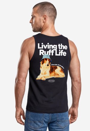 Neverless, TANKTOP HERREN MIT GRAFIK-PRINT - DESIGN RUFF LIFE BORZOI - - Top - slim-fit schwarz