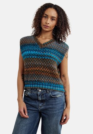 GIO  - Strickpullover - turquoise/brown mix