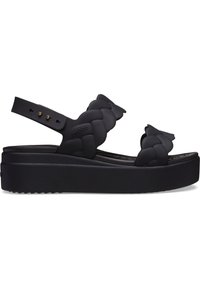 BROOKLYN WOVEN LOW WEDGE - Sandalen - black black
