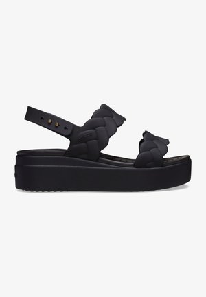 BROOKLYN WOVEN LOW WEDGE - Sandals - black black
