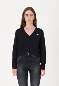 Tommy Jeans ESSENTIAL BADGE CARDIGAN  - Neuletakki - black