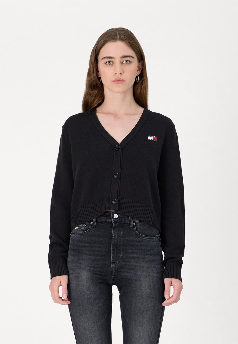 Tommy Jeans ESSENTIAL BADGE CARDIGAN  - Neuletakki - black