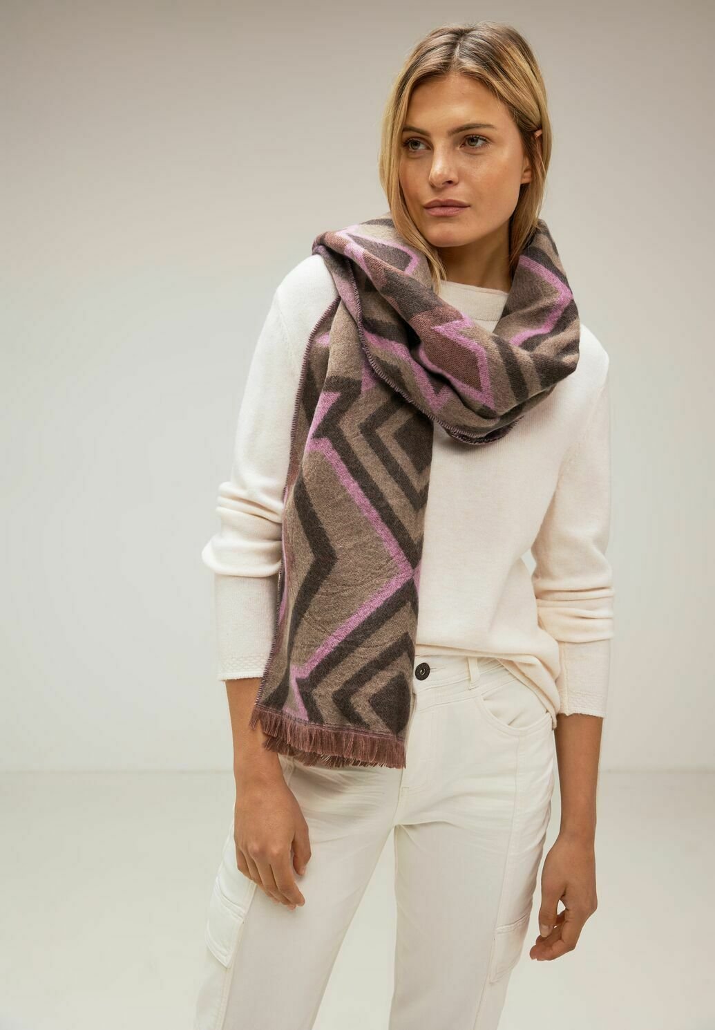 Street One Damen Langer Strickschal – Melange-Look, Ca. 200 X 25 Cm – Weich, Kuschelig Mit Stretchantel