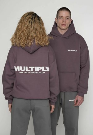 Felpa con cappuccio - black plum