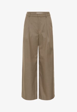 Gestuz, PAULA WIDE PANTS - Pernera ancha - dark timberwolf melange