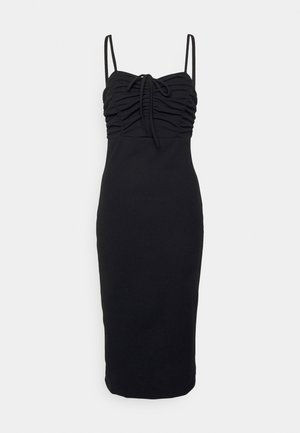 WAL G TALL CYNDEE FRONT TIE MIDI DRESS - Jerseykjole - black