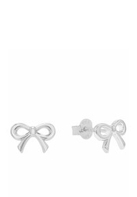Orecchini a forma di arco in argento con finitura lucida, caratterizzati da una superficie liscia e un design semplice ed elegante.