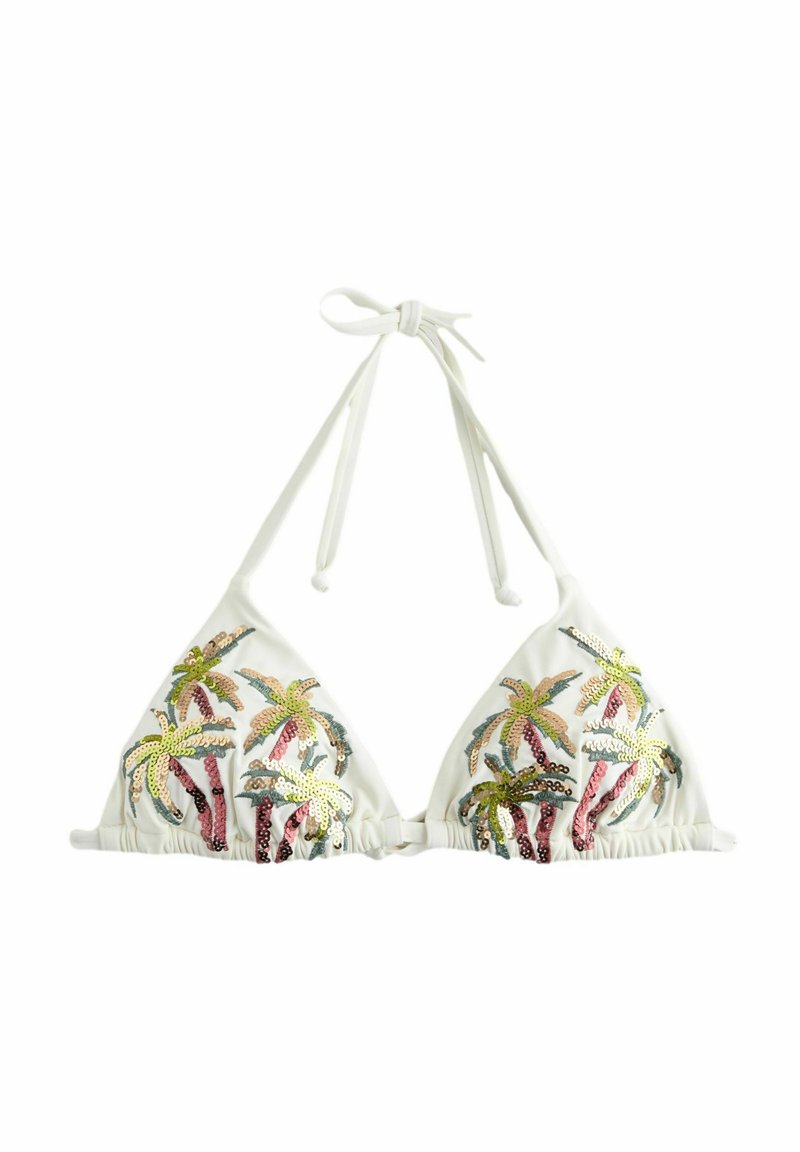 Next Bikiinide ülaosa - white palm sequin