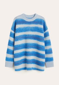 Blauw-wit gestreepte trui met een ronde hals, losse pasvorm, gestructureerde stof en ribgebreide manchetten en onderrand.