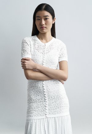 ROBE LONGUE MC FLEURS BAS POINTELLE - Vestito lungo - blanc