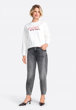 Rich & Royal MIT RÜSCHEN-DETAILS - Sweatshirt - pearl white