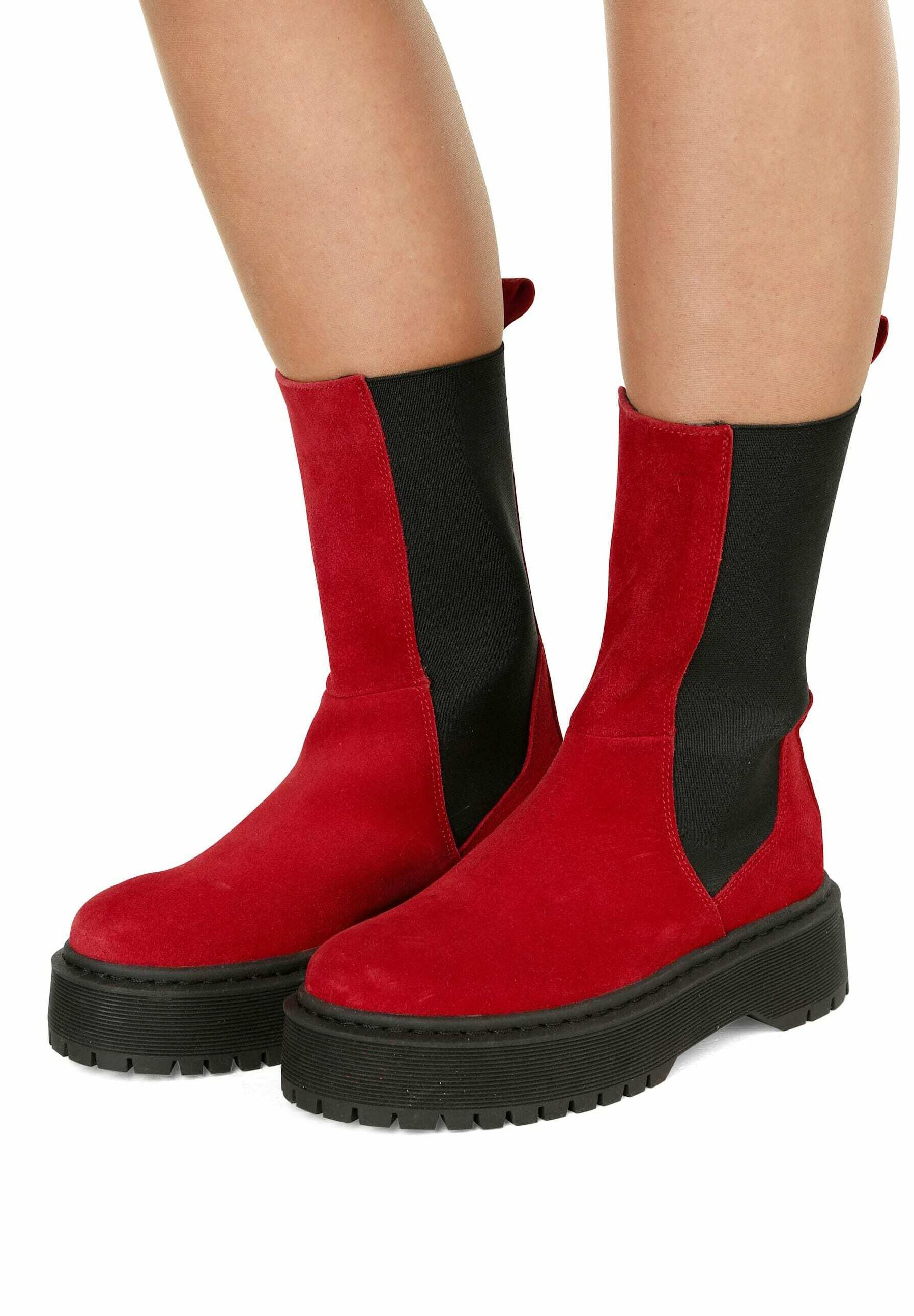 Alba Moda Enkellaarsjes met plateauzool - rot/rood - Zalando.nl
