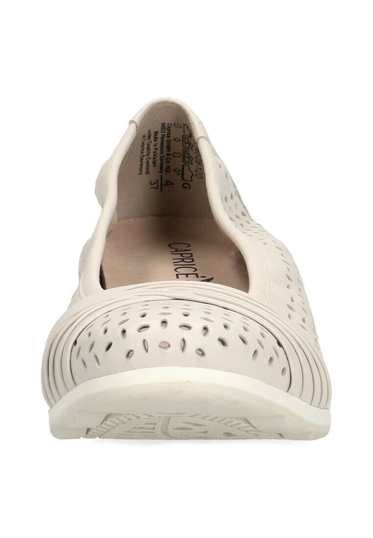 Damen Klassische Ballerinas | Caprice Klassischer Ballerina ecru softnappa/weiß - EM64779 Damen Klassische Ballerinas | Caprice Klassischer Ballerina ecru softnappa/weiß - EM64779