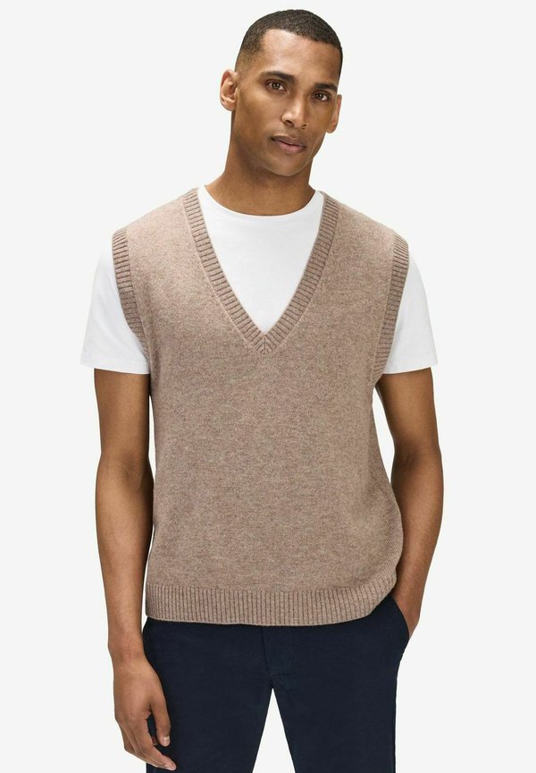 LEO CASHMERE-BLEND SLIPOVER - Strickpullover - beige