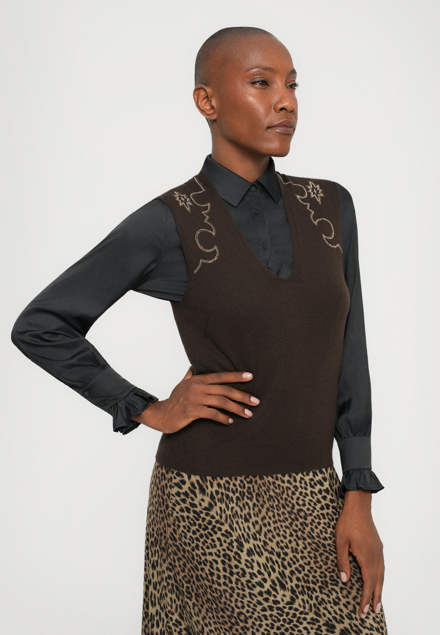 Zadig & Voltaire JAYLA - A-line skirt - leaves/brown - Zalando.ie