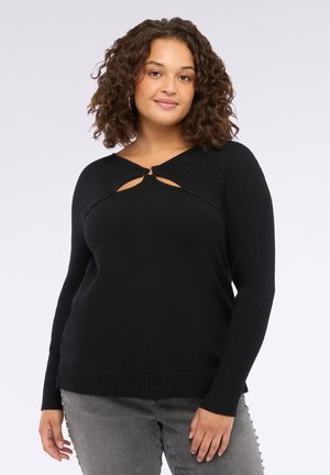 CON DETTAGLI CUT-OUT - Maglione - nero