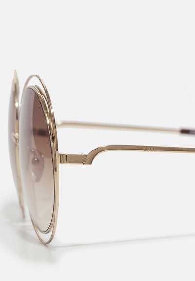 CHLOÉ CARLINA OVERSIZED ROUND METAL SUNGLASSES - Sonnenbrille - gold-coloured/brown