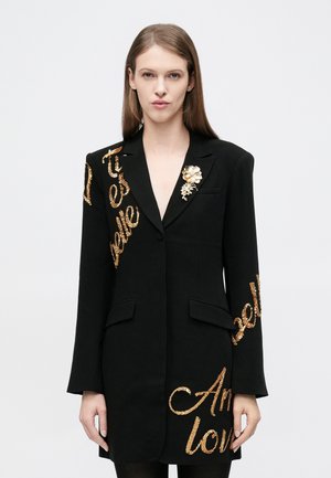 CRUSHED LOVE LETTER JOEL DRESS - Jurk - black/gold coloured