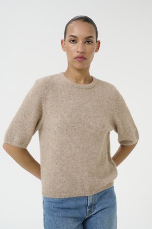 Gestuz ALPHA TEE - T-shirts - warm sand melange