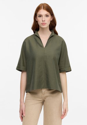 LINEN SHIRT - OVERSIZE FIT - Bluse - olive