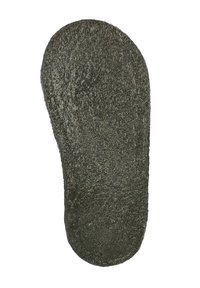 Zwarte textuurrzool met een licht gebogen vorm; het oppervlak heeft een ruwe afwerking, die grip en ondersteuning biedt voor schoeisel.