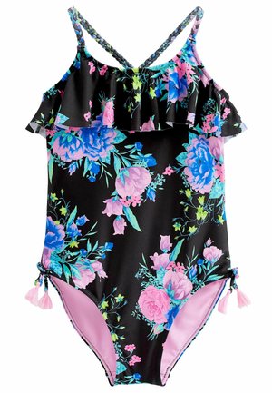 FRILL SWIMSUIT - Badedragt - black/pink floral