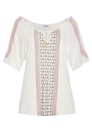 T-shirt con stampa - creme