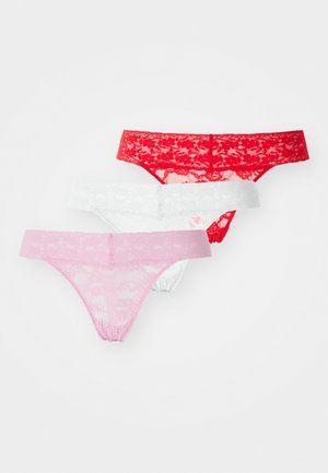 BRIEF THONG 3 PACK - String - light pink/white/red
