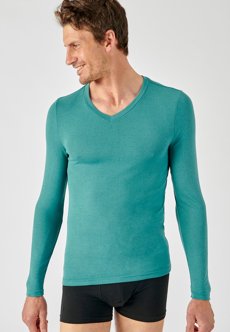 Damart COL V FINE SENSITIVE MANCHES LONGUES - Hemd - vert