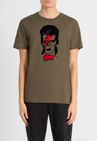 Antony Morato REGULAR FIT AND FLOCK - Camiseta estampada - army