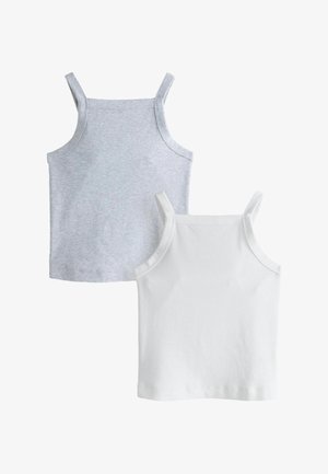 Next, RIBBED THICK STRAP VEST 2 PACK - Top - white grey