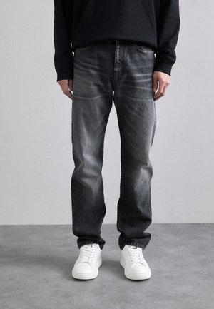 PANT STONE WASH EMBOSSED  - Vaqueros rectos - medium black