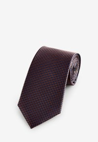 Next PATTERN - Kravata - navy blue bronze brown geometric